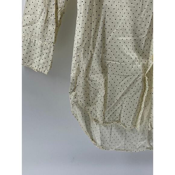 GAPBODY Women's Cream-Black Polka Dot Button-Up Oversized Long Sleeve Top SZ XS - Picture 6 of 10